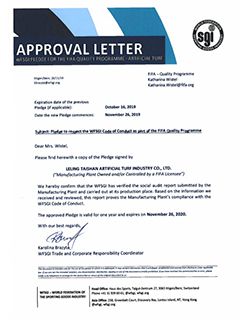 APPROVAL LETTER --WFSGI PLEDGE FOR THE FQP