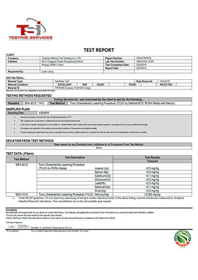 Heavy Metals TSI Test Report