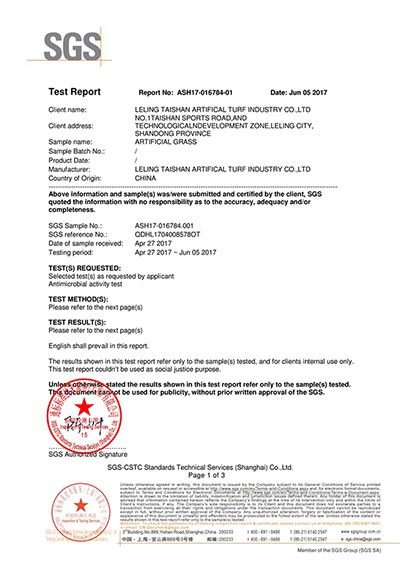 Antimicrobial Activity SGS Test Report