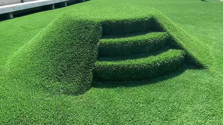 Artificial Grass Construction in front of the Cafe